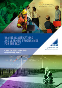 Front cover of naming qualifications guide for the SCQF