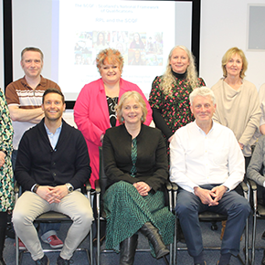 The SCQFP's Pauline Radcliffe and Donnie Wood alongside members of a study visit delegation from Wales