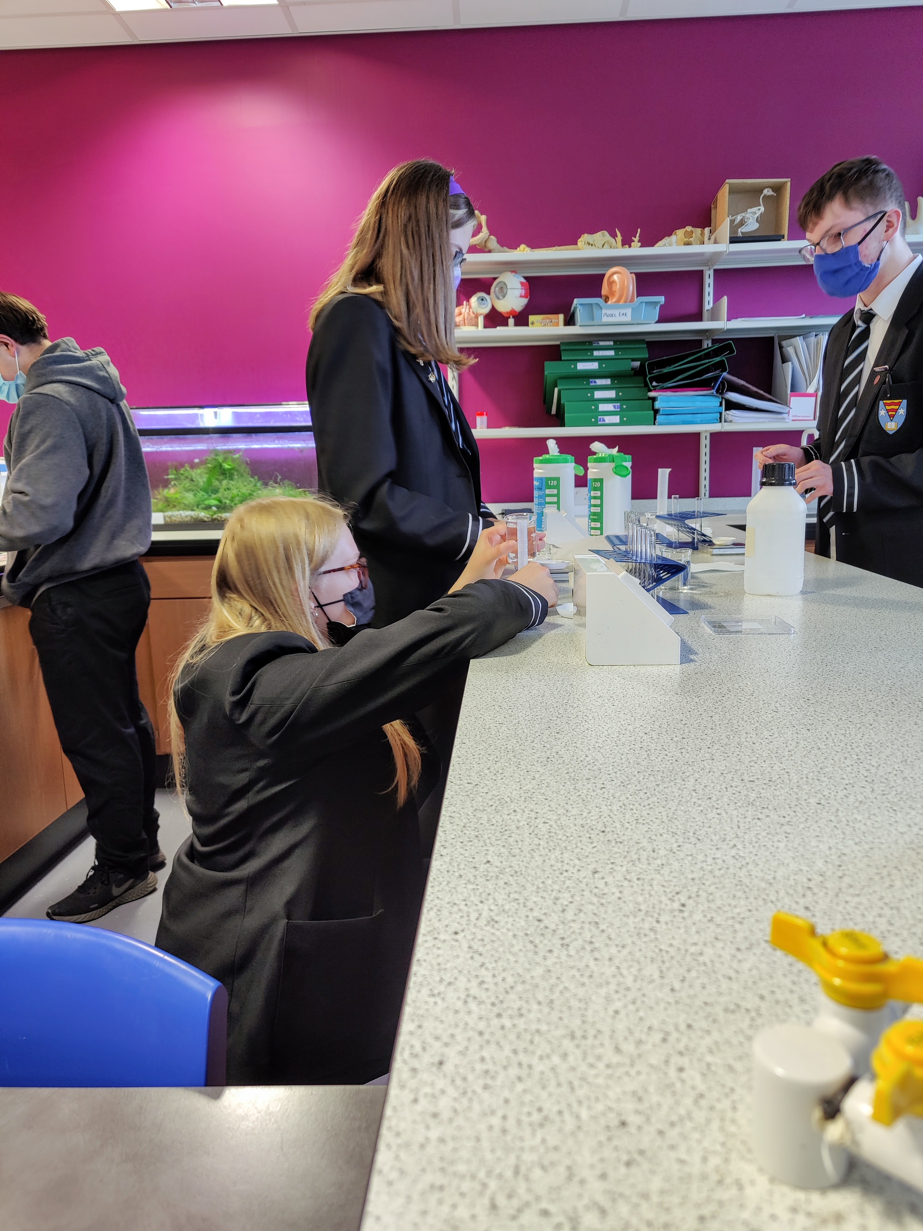 Young people in a science lab