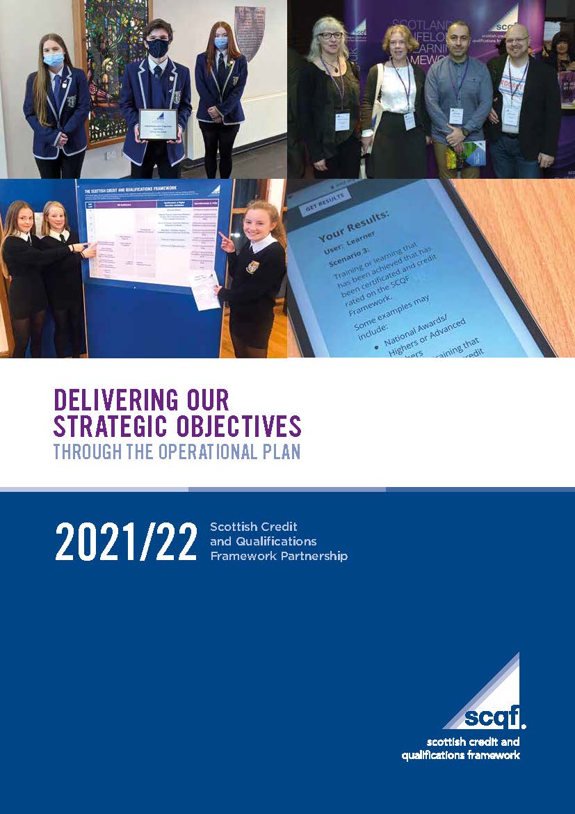 Front cover of SCQFP Operational Plan 2021-22