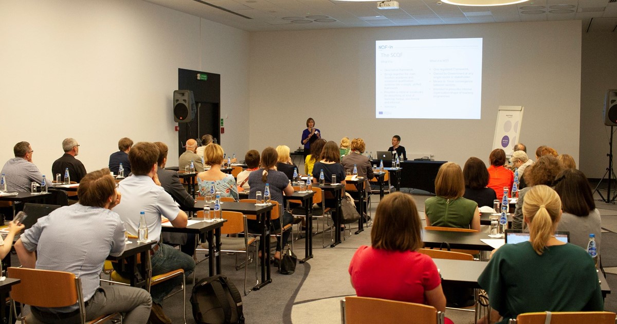 SCQFP Head of Quality and International, Sheila Dunn, presenting to attendees at the NQF-in conference