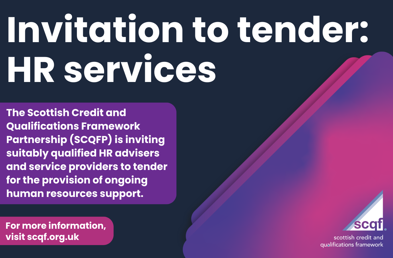 Invitation to tender: HR services promotional graphic